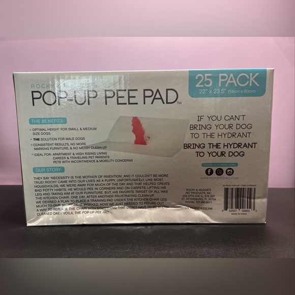 Rocky and Maggie's - Pop-Up Pee Pad - Small & Medium- Male Puppies 25pk - Picture 3 of 7